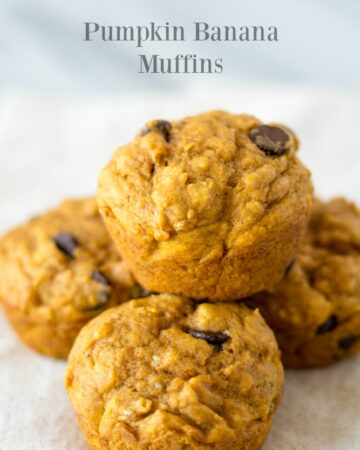 Pumpkin Banana Muffins- perfect for Fall breakfasts and sending with the kiddos in school lunches